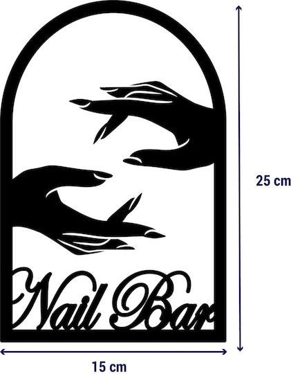 Nail Bar–μεταλλική Πινακίδα Μεταλλο-μαυρο-χρωμα