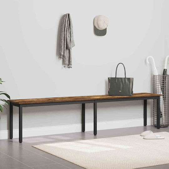 Dining Room Bench with Wooden Surface Gray 200x35x45cm