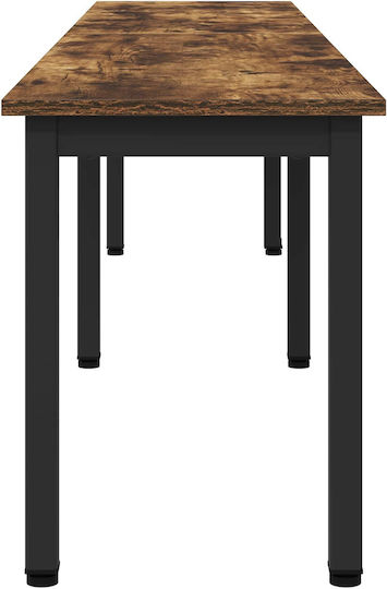 Dining Room Bench with Wooden Surface Gray 200x35x45cm