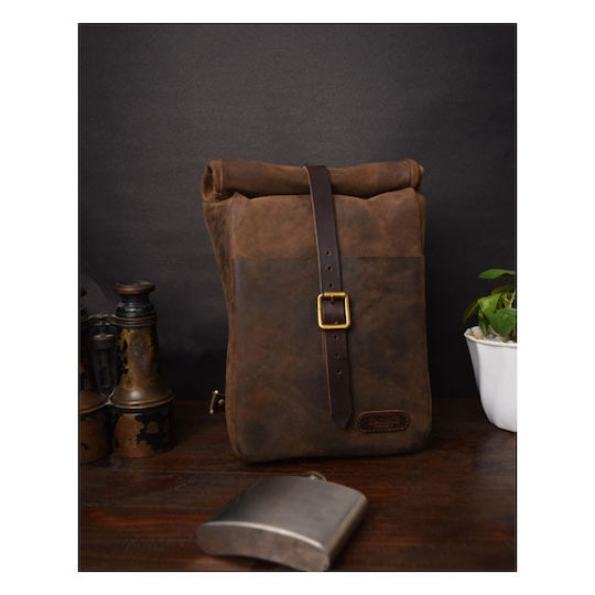 Trip Machine Mini Backpack Saddlebag Motorcycle Case 3.3 Liter Tobacco