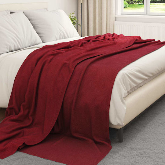 vidaXL Ριχτάρι Διθέσιου Καναπέ Fleece 270x240εκ. Βεραμάν Κόκκινο