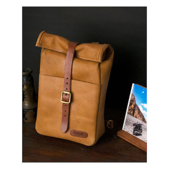 Trip Machine Mini Backpack Saddlebag Motorcycle Case 3.3 Liter Vintage Tan