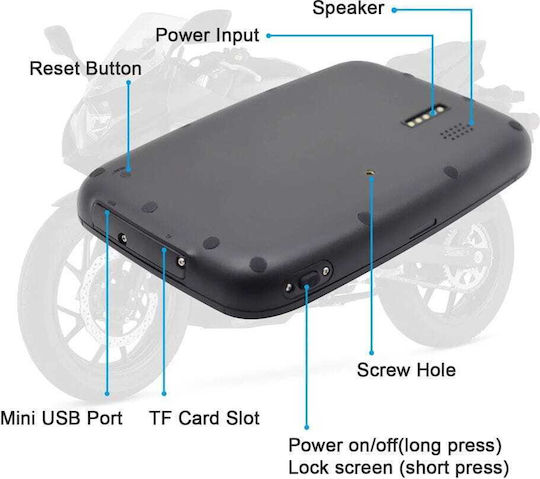 Digital IQ PNA 6000_CPAA 5 Inch Motorcycle CarPlay Android Auto