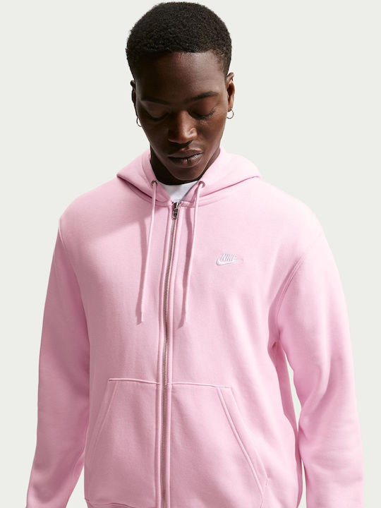 Яке с Качулка Pink Foam / Бял