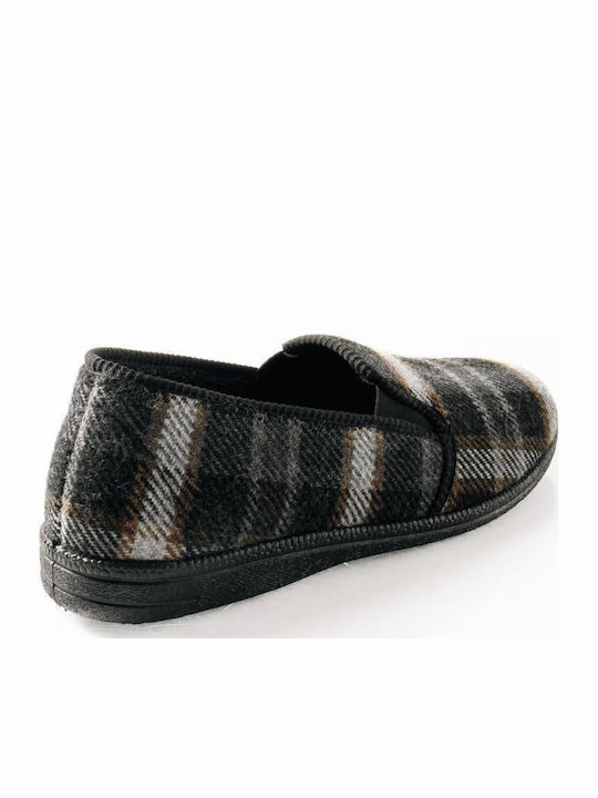 Men's Printed Heel Enclosed Slippers Gray