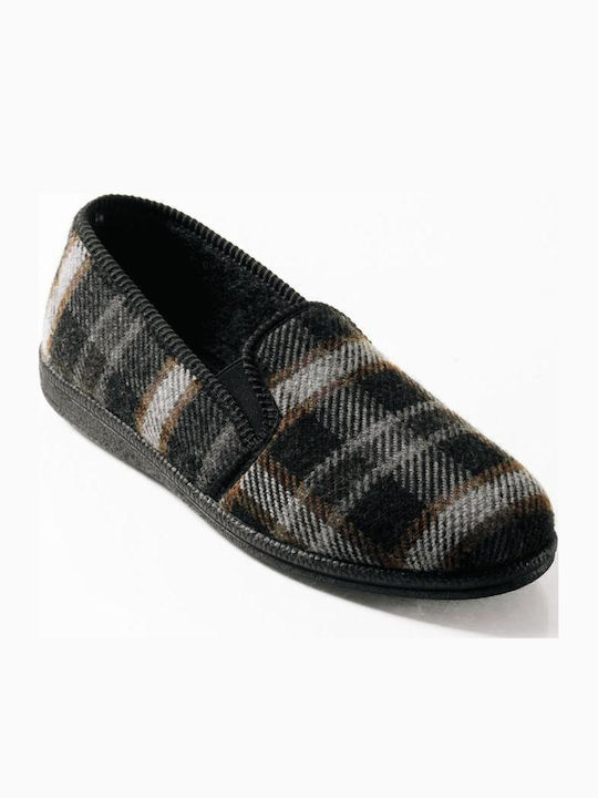 Men's Printed Heel Enclosed Slippers Gray