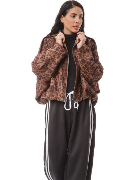 Women's Lifestyle Suede Jacket for Winter Brown