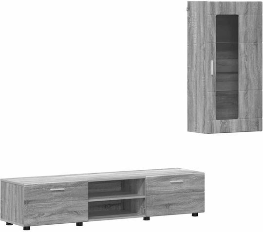 Wohnzimmer TV-Einheit Grau Σονομα M150xB39xH30cm