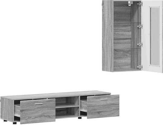 Wohnzimmer TV-Einheit Grau Σονομα M150xB39xH30cm
