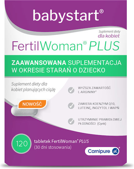 Fertilwoman Plus Babystart 120 Таблетки Фолиева Киселина Витамини За Фертилитет На Жените