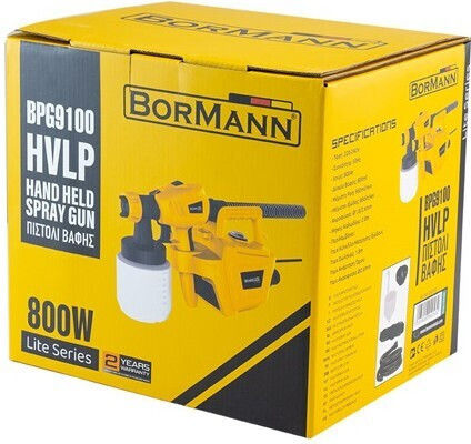 Bormann BPG9100 Electric Paint Spray Gun 800W with 0.8lt Container 042532