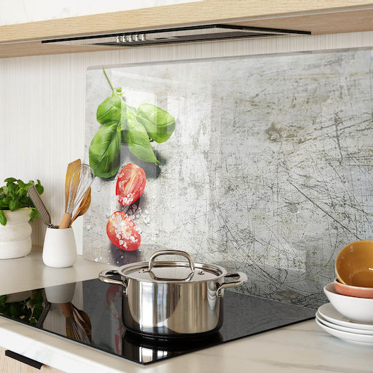 Glas Schneidefläche Für Küche Mehrzweck Tomaten Basilikum 80x52 cm