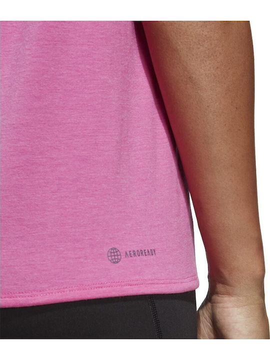 3-Stripes Γυναικείο T-shirt Ριγέ Ροζ