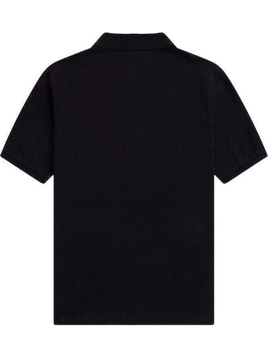 Women's Polo Blouse Short Sleeve Black