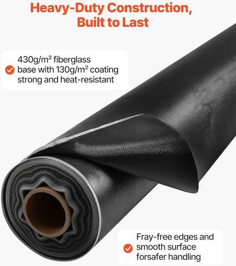 Vevor Welding Blanket Roll 45.7 X 1.5m Silicone Coated Fiberglass Welding Blanket Heat Resistant Up To 1800°F 982°C Safety Blankets Fireproof Insulating Carpet Roll