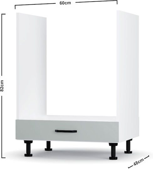 Modest Lower Oven Cabinet Gray 60x48x82cm