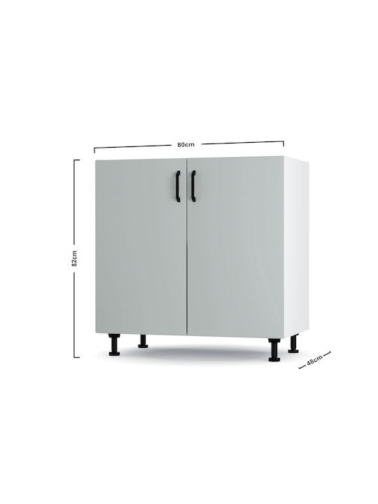 Modest Ντουλάπι Νεροχύτη Γκρι 80x48x82εκ.