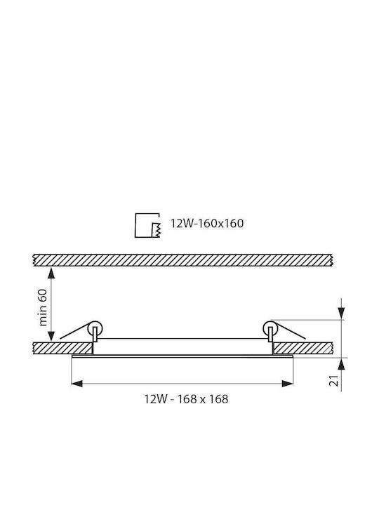 Vivalux Τετράγωνο Χωνευτό LED Panel 12W με Φυσικό Λευκό Φως 4000K