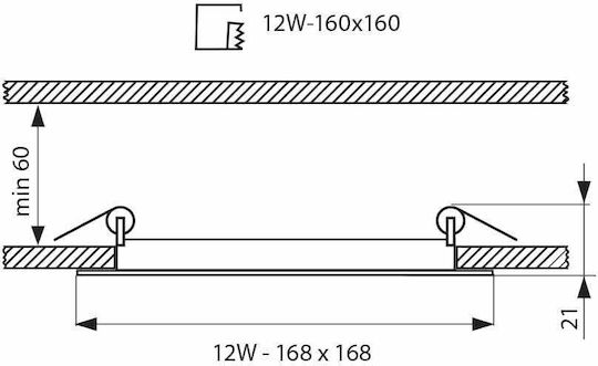 Vivalux Square Recessed LED Panel 12W with Natural White Light 4000K