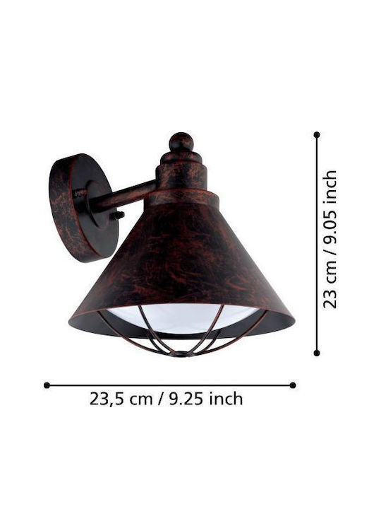 Eglo Barrosela Wall-Mounted Outdoor Hat Light E27 IP44 22x24εκ.