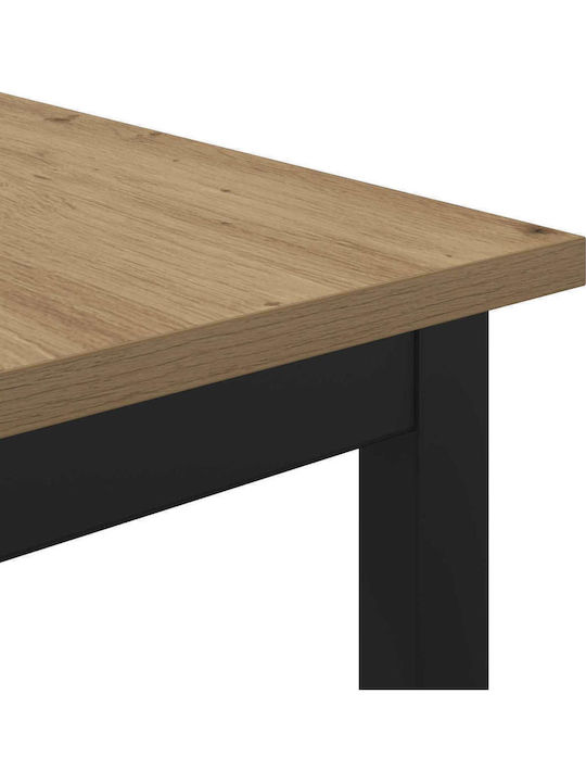 Table Dining Room Wooden with Metal Frame Brown 110x55x75cm