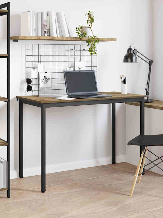 Table Dining Room Wooden with Metal Frame Brown 110x55x75cm