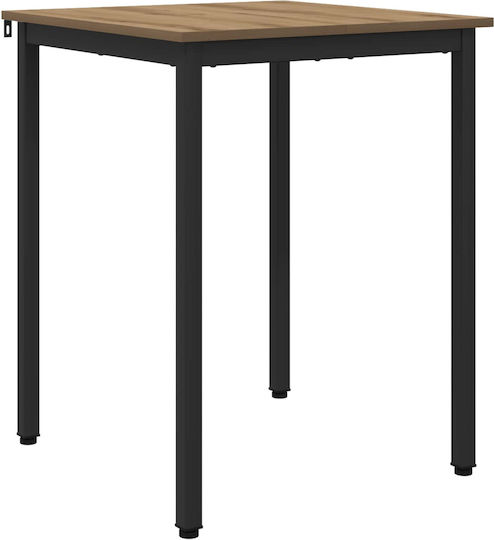 Artisan Dining Room Table Wooden with Metal Frame 60x60x75cm