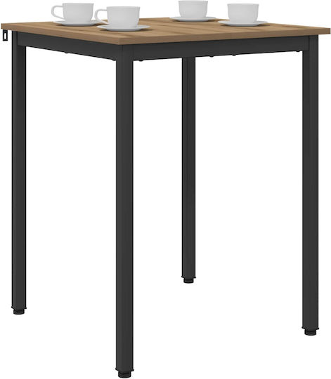 Artisan Dining Room Table Wooden with Metal Frame 60x60x75cm