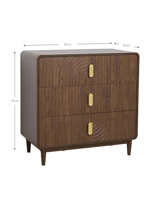 Polihome Kommode Schlafzimmer Holz Consort mit 3 Schubladen 80x40x78cm