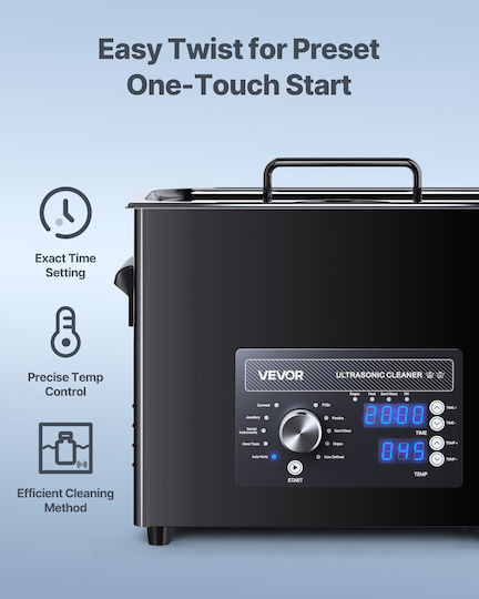 Vevor Ultrasonic Cleaner 6L Inox With Digital Timer