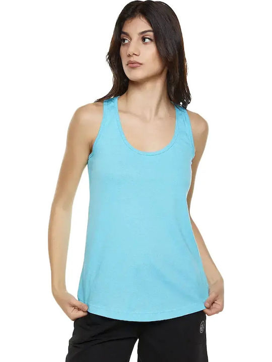 Damen Sport Ärmellose Türkis Bluse