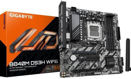 Gigabyte B840M DS3H WiFi6 Дънна платка Micro ATX с AMD AM5 Сокет