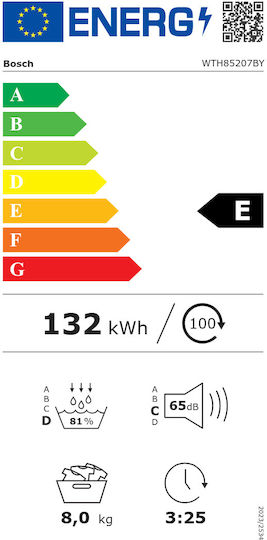 Bosch WTH85207BY Tumble Dryer 8kg with Heat Pump