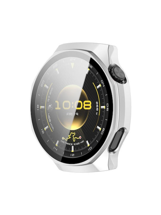 Πλαστική Θήκη με Τζαμάκι σε Ασημί χρώμα για Huawei Watch GT 6 Pro Πλαστική Θήκη με Τζαμάκι σε Ασημί χρώμα για Huawei Watch GT 6 Pro