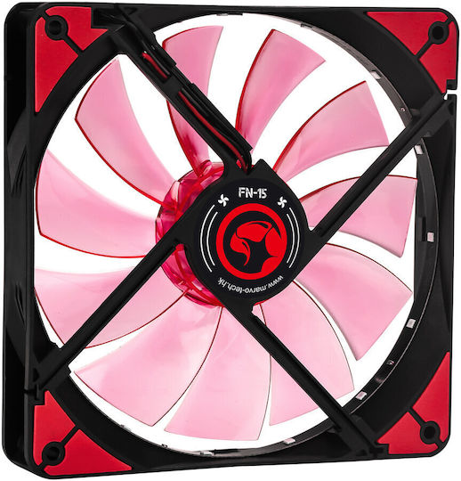 Marvo Gehäuselüfter 140mm (200rpm / 55cfm) mit Roter LED-Farbe Rot
