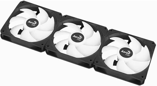 Aerocool LINK-3-PACK-BK Case Fans 120mm (42.6 CFM) with ARGB Lighting and 4-Pin PWM / 3-Pin Connection 3-Pack