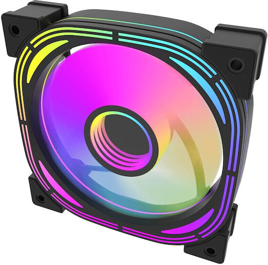 Darkflash Infinity Reverse Blade Case Fan 120mm 1600rpm 65cfm with ARGB Lighting
