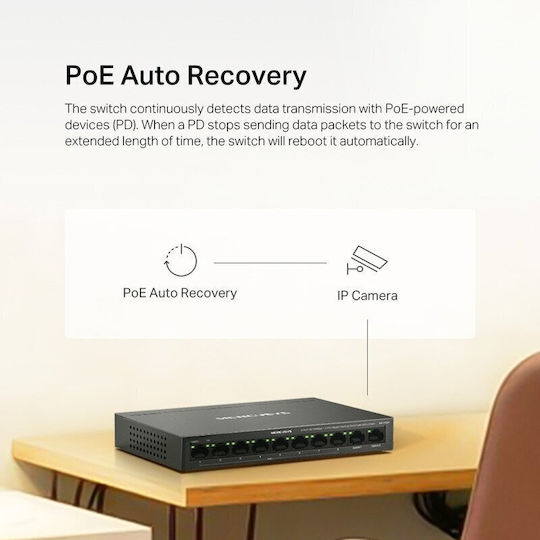 Mercusys MS110CP Unmanaged L2 PoE Switch με 10 Θύρες Ethernet