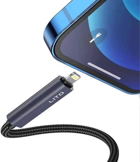 Lito Магнитен USB към Lightning / Type-C Кабел 5Спецификация Черен