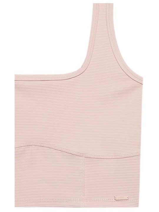 Γυναικείο Αθλητικό Crop Top Αμάνικο Μπεζ