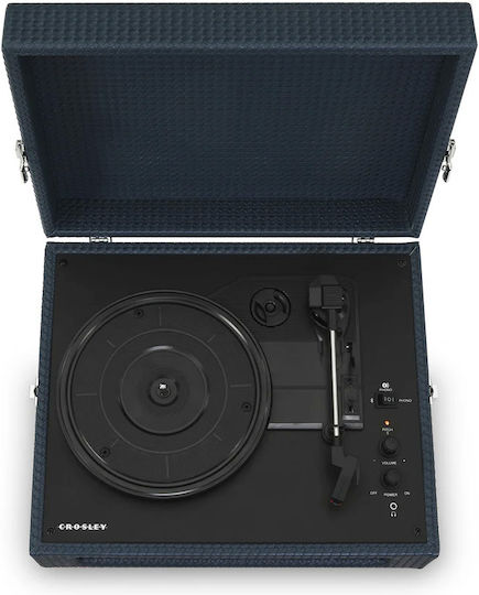 Crosley Voyager CR8017B-NY4 Βαλιτσάκι Πικάπ με Προενίσχυση και Ενσωματωμένα Ηχεία Navy
