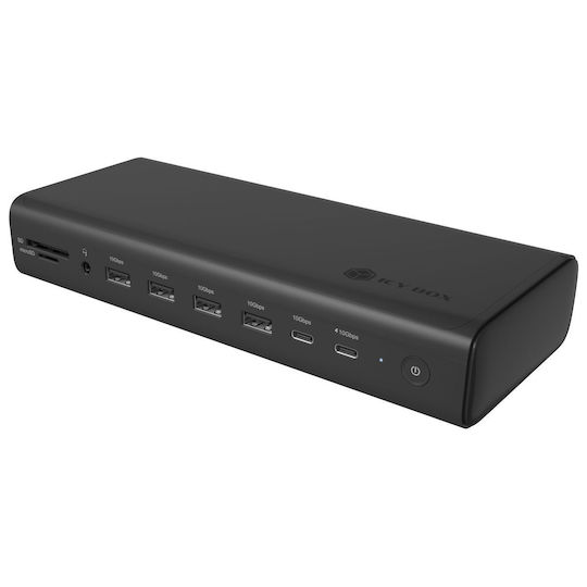 Icy Box USB-C Docking Station με HDMI/DisplayPort 4K PD Ethernet Μαύρο (IB-DK7401-CU31)