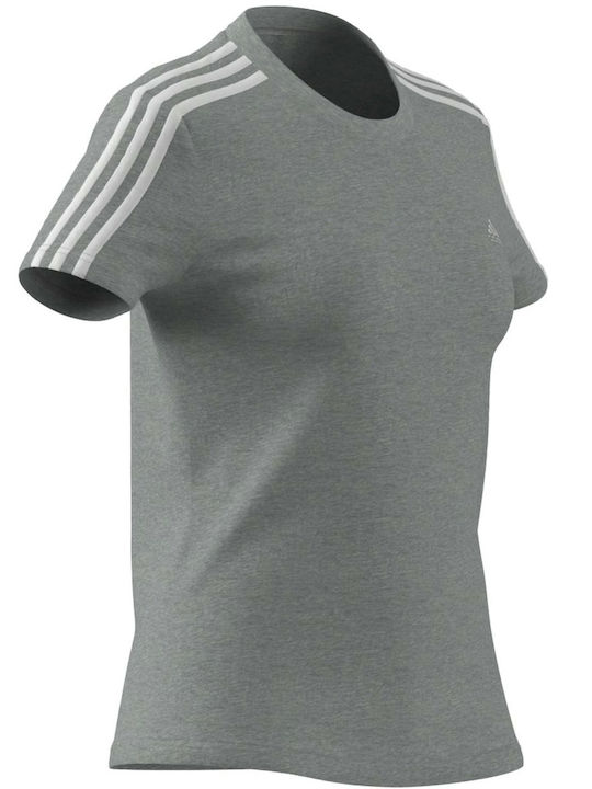 Essentials Slim 3-Stripes Damen T-Shirt Gray