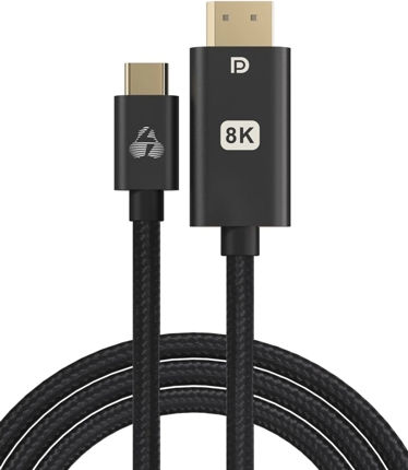 Powertech Geflochten USB 3.0 Kabel USB-C männlich - DisplayPort Schwarz 1m (PTR-0138)
