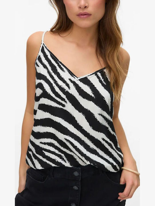 Easy Joy Women's Blouse Animal Print White