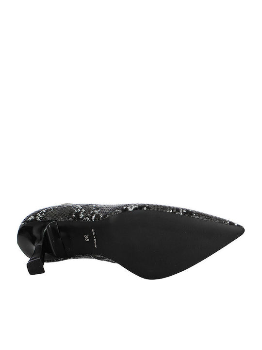 Pantofi cu toc BLACK AND WHITE SNAKE