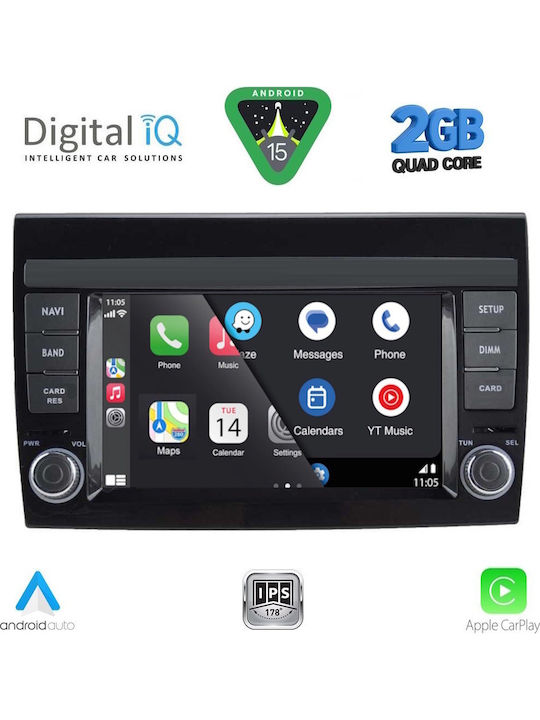 Digital IQ Car Audio System for Fiat Bravo 2007-2019 (Bluetooth/USB/WiFi/GPS/Apple-Carplay/Android-Auto) with Touch Screen 7"