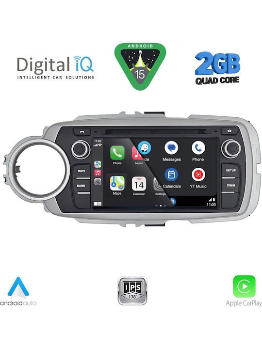 Digital IQ Car Audio System for Toyota Yaris 2011-2020 (Bluetooth/USB/WiFi/GPS/Apple-Carplay/Android-Auto) with Touch Screen 7"