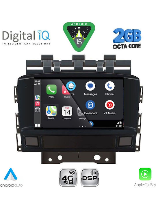 Digital IQ Auto-Audiosystem für Opel Astra 2010-2016 (Bluetooth/USB/WiFi/GPS/Apple-Carplay/Android-Auto) mit Touchscreen 8"