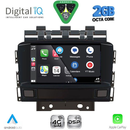 Digital IQ Ηχοσύστημα Αυτοκινήτου για Opel Astra 2010-2016 (Bluetooth/USB/WiFi/GPS/Apple-Carplay/Android-Auto) με Οθόνη Αφής 8"